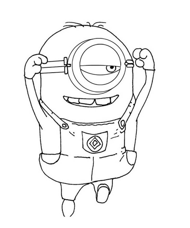 Coloriage Dessin Minion Champion - Minions à imprimer