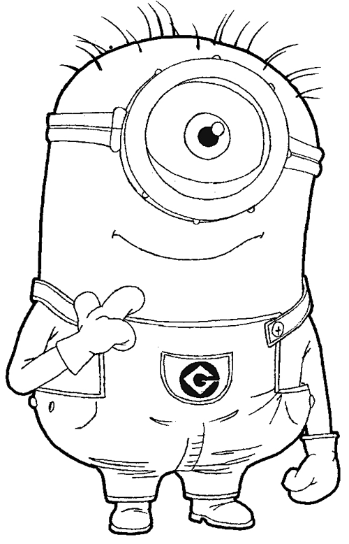 Coloriage Dessin Minion Chevelu - Minions à imprimer