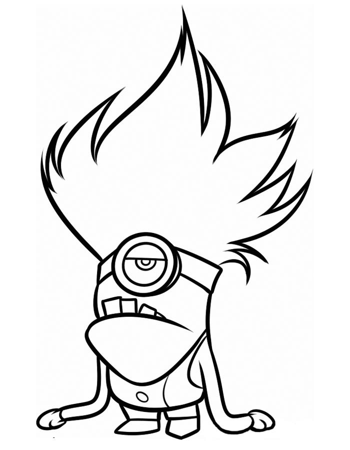 Coloriage Dessin Minion Drôle De Cheveux - Minions à imprimer