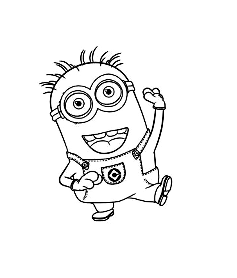 Coloriage Dessin Minion Est Heureux - Minions à imprimer