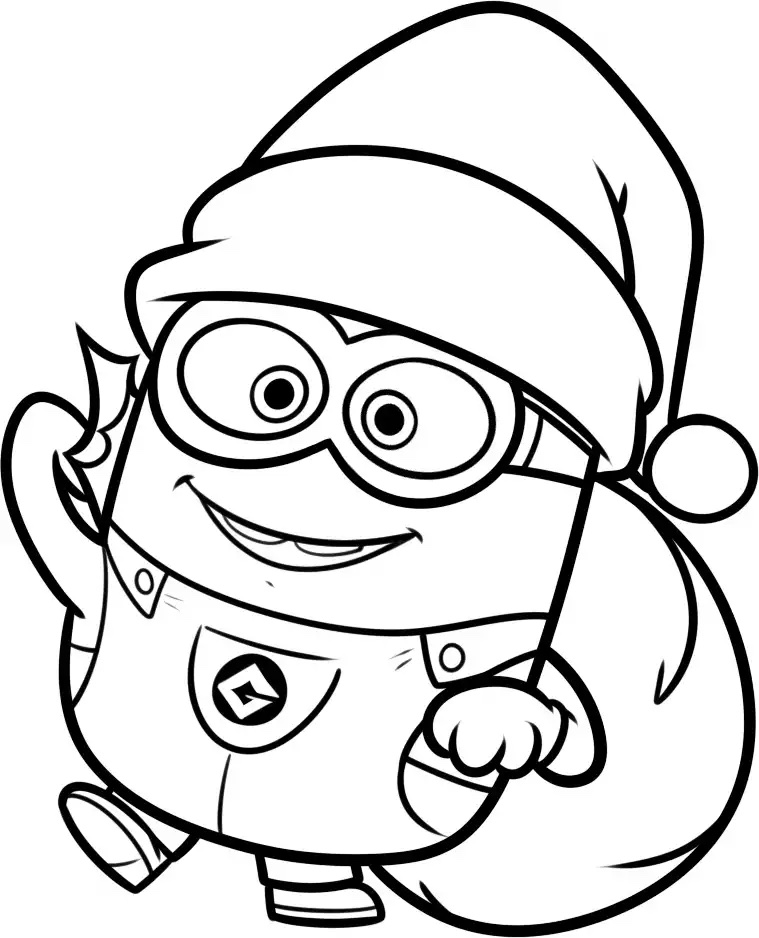 Coloriage Dessin Minion Le Père Noël - Minions à imprimer