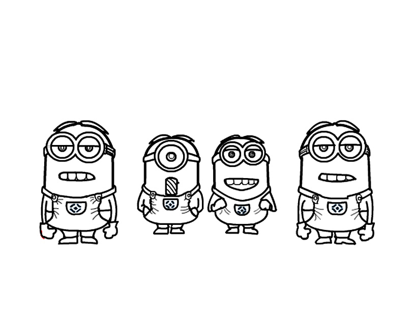Coloriage Dessin Minion Les Choristes - Minions à imprimer