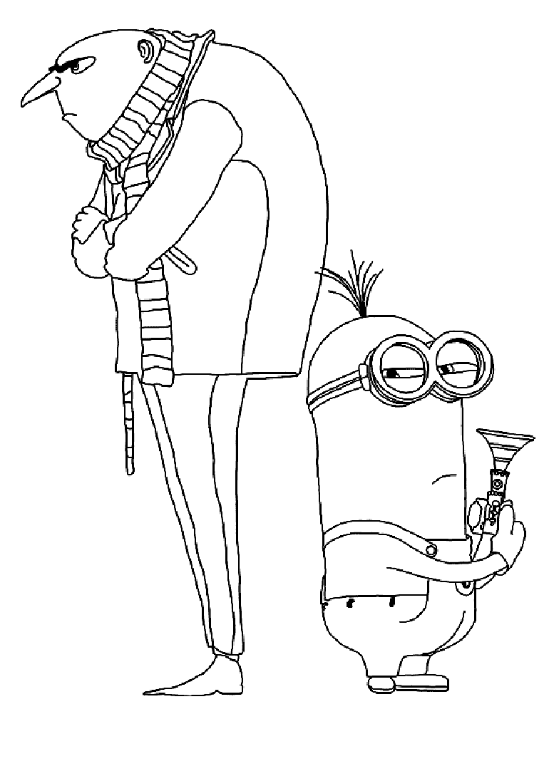 Coloriage Dessin Moi Minion Avec Gru - Minions à imprimer