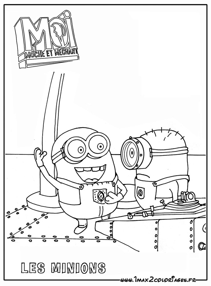 Coloriage Dessin Moi Moche Méchant - Minions à imprimer