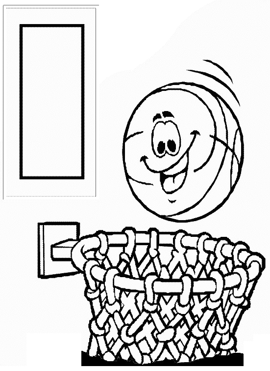 Coloriage Dessin Panier Et Ballon De Basket - Basketball à imprimer