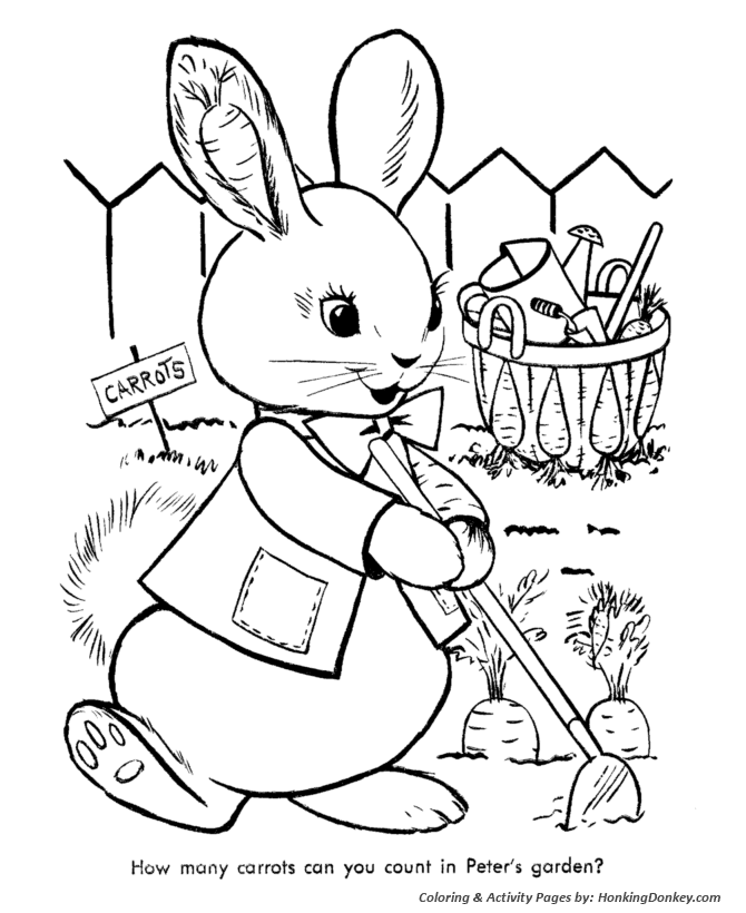Coloriage Poussins dans un panier de Pâques - Pâques à imprimer