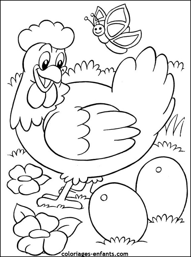 Coloriage Chasse aux œufs de Pâques fleurie - Pâques à imprimer