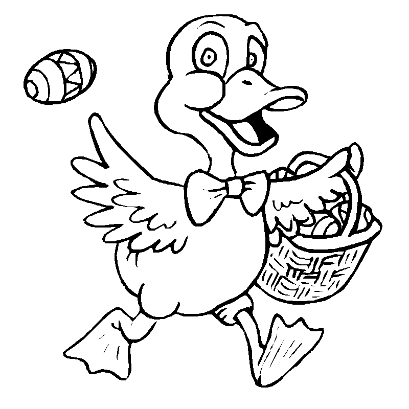 Coloriage Panier de Pâques avec œufs colorés - Pâques à imprimer