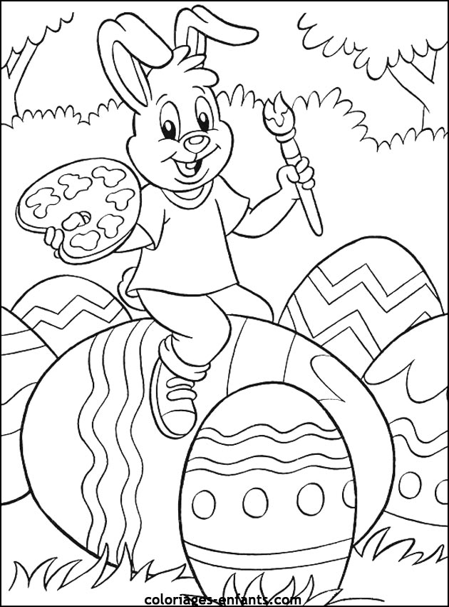 Coloriage Dessin Pâques 18 - Pâques à imprimer