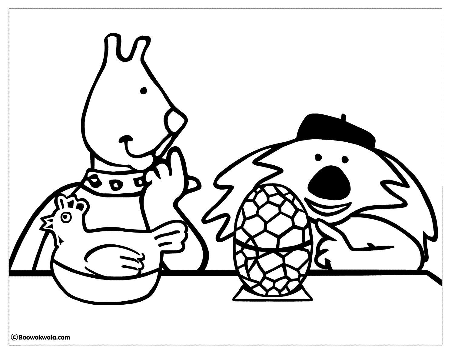 Coloriage Chasse aux œufs de Pâques fleurie - Pâques à imprimer
