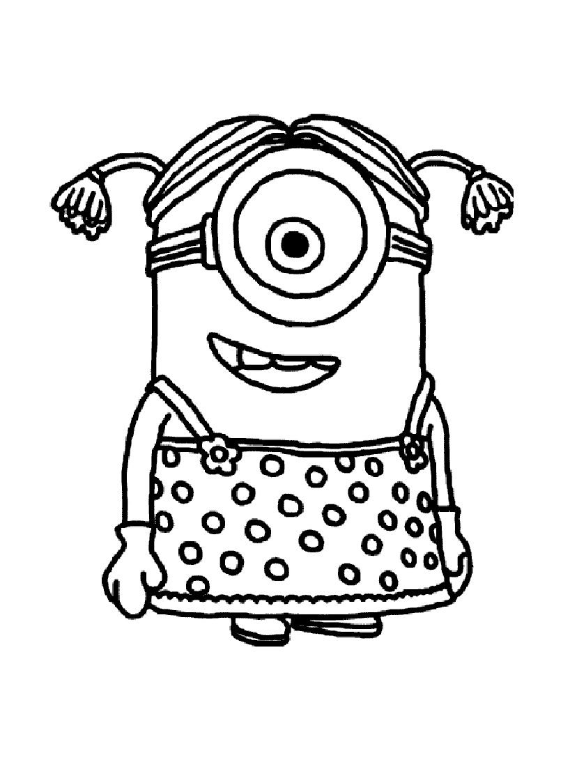 Coloriage Dessin Petite Fille Minion - Minions à imprimer