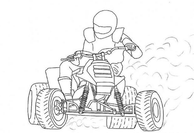 Coloriage Dessin Quad - Moto à imprimer