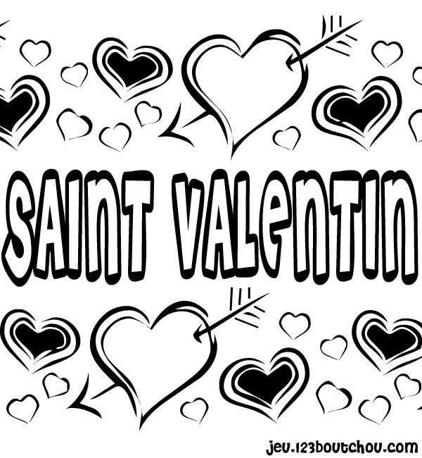 Coloriage Cœur enflammé pour la Saint-Valentin - Saint-Valentin à imprimer