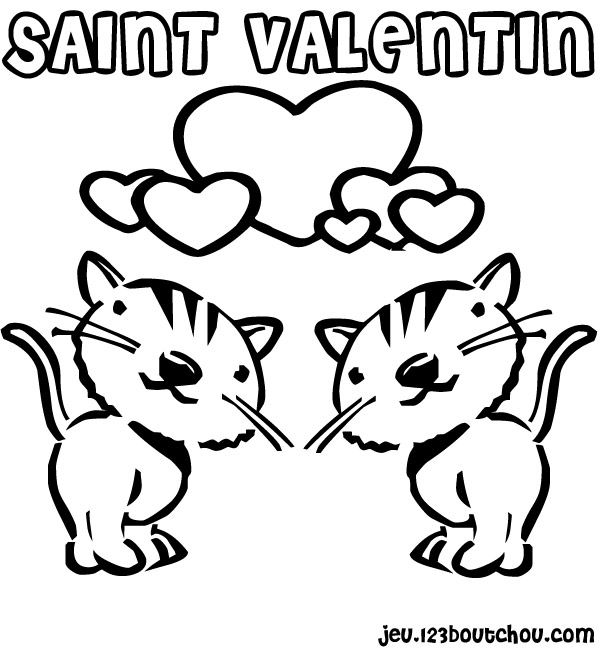 Coloriage Cœur enlacé pour la Saint-Valentin - Saint-Valentin à imprimer