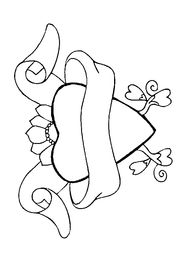 Coloriage Cœur Saint-Valentin avec fleurs romantiques - Saint-Valentin à imprimer
