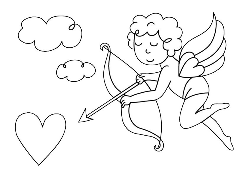 Coloriage Cœur romantique avec fleurs de Saint-Valentin - Saint-Valentin à imprimer