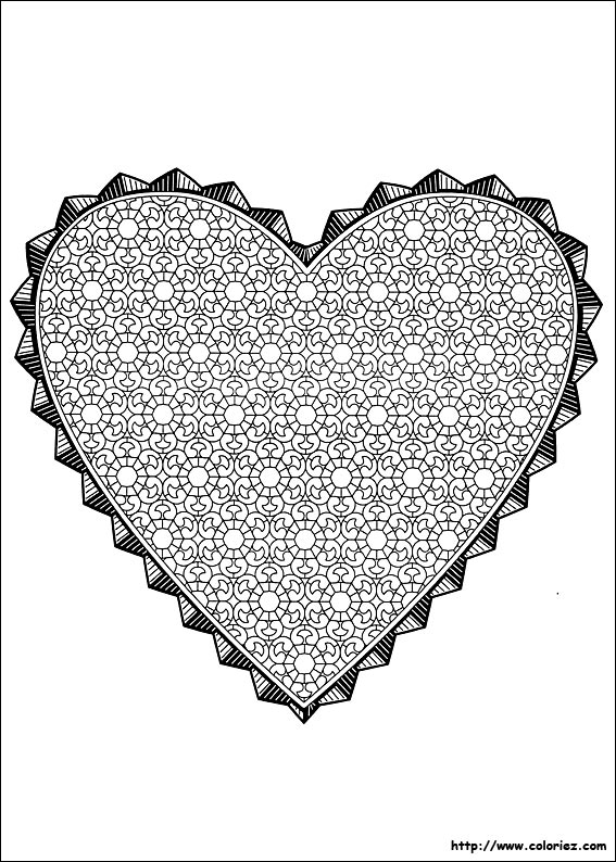 Coloriage Couple avec ballons cœur de Saint-Valentin - Saint-Valentin à imprimer