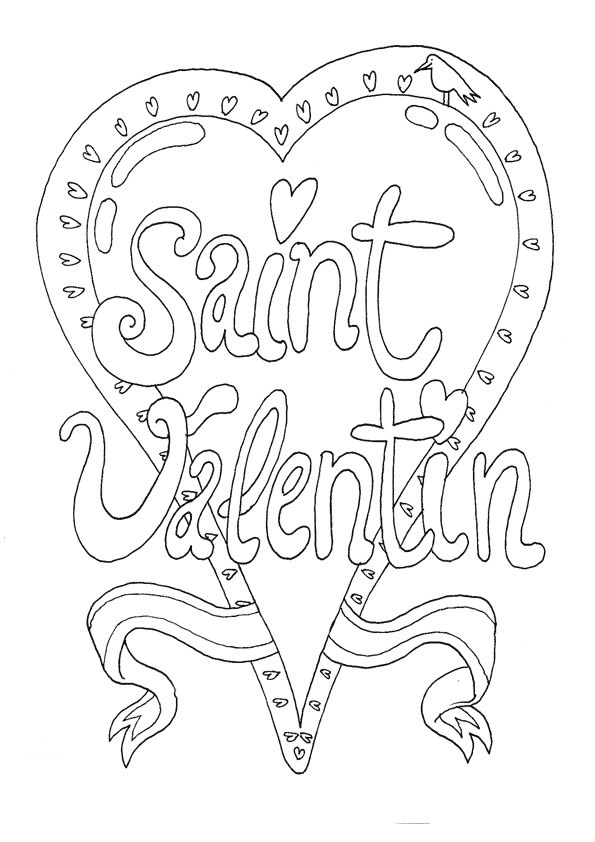 Coloriage Couple de cœurs fusionnés pour la Saint-Valentin - Saint-Valentin à imprimer