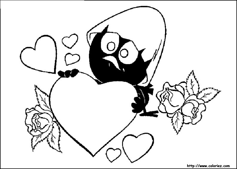 Coloriage Cœur romantique entrelacé pour la Saint-Valentin - Saint-Valentin à imprimer