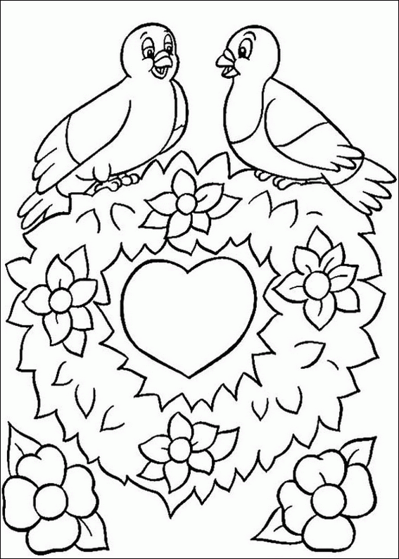 Coloriage Deux cœurs enlacés Saint-Valentin - Saint-Valentin à imprimer