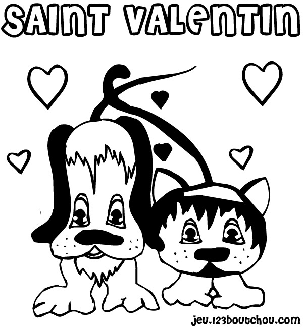 Coloriage Colombes entrelacées avec ruban romantique - Saint-Valentin à imprimer