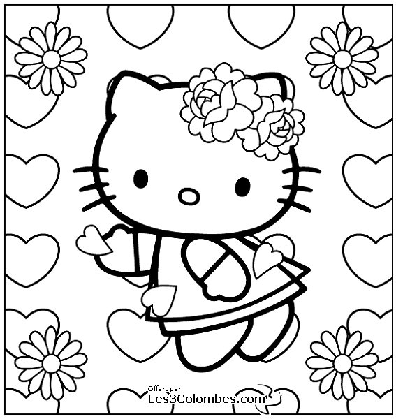 Coloriage Cœur enflammé pour la Saint-Valentin - Saint-Valentin à imprimer
