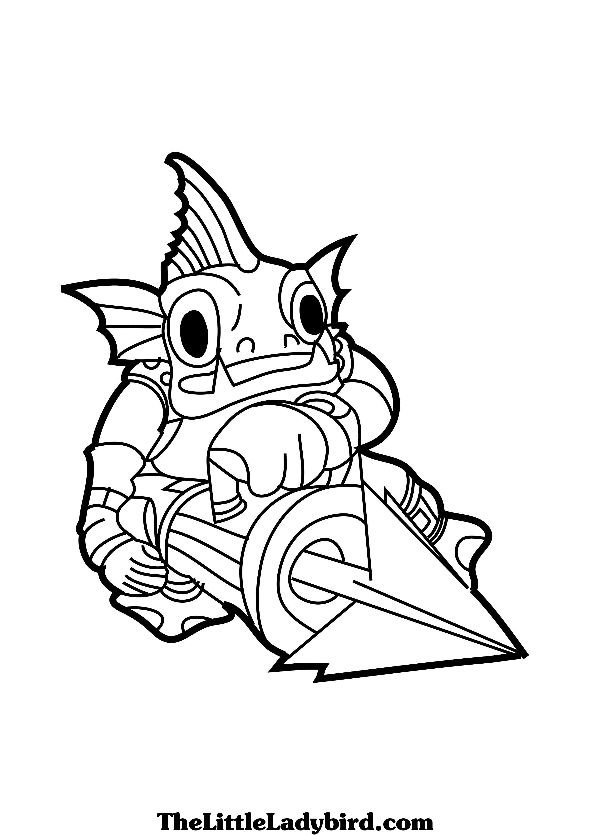 Coloriage Skylanders créature magique volante - Skylanders à imprimer