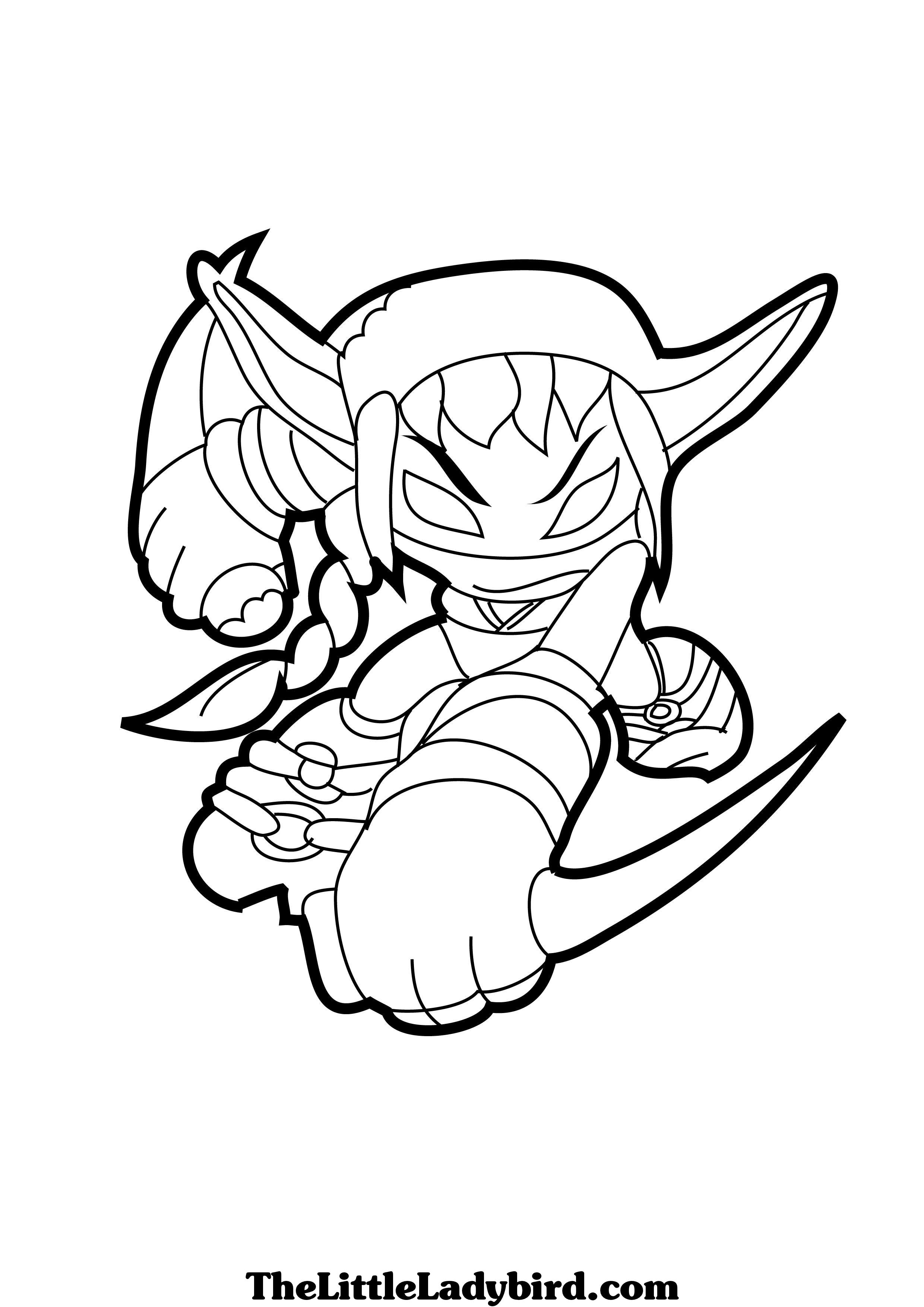 Coloriage Skylanders guerrier élément puissant - Skylanders à imprimer