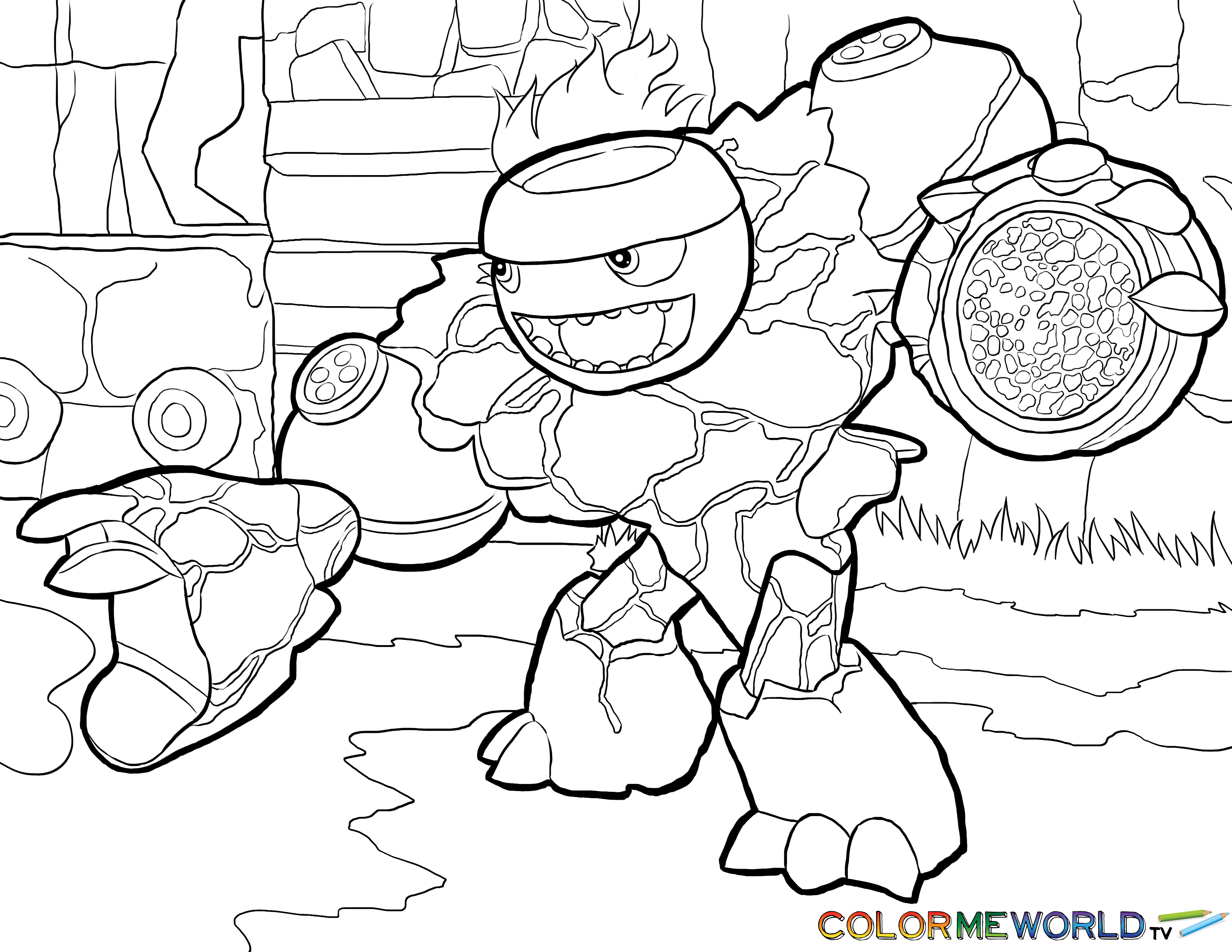 Coloriage Skylanders créature légendaire combat - Skylanders à imprimer