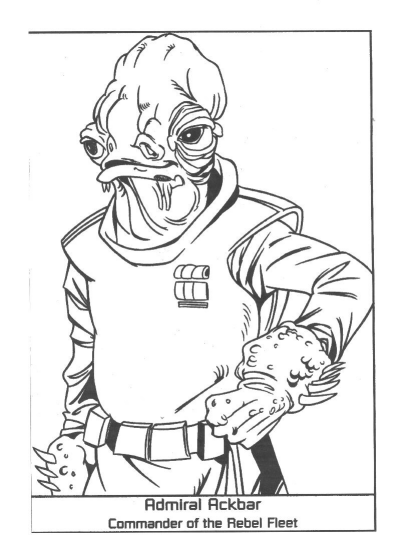 Coloriage Dessin Starwars Admiral Ackbar - Star wars à imprimer