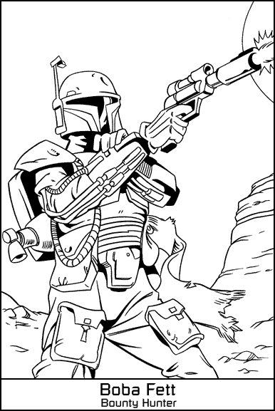 Coloriage Dessin Starwars Boba Fett - Star wars à imprimer