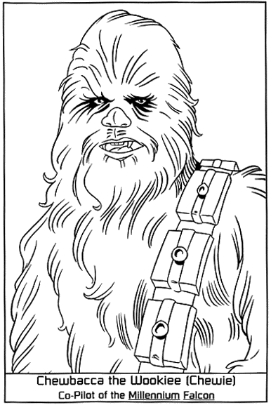 Coloriage Dessin Starwars Chewbacca Wookiee Chewie - Star wars à imprimer