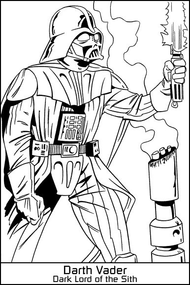 Coloriage Dessin Starwars Dark Vador - Star wars à imprimer