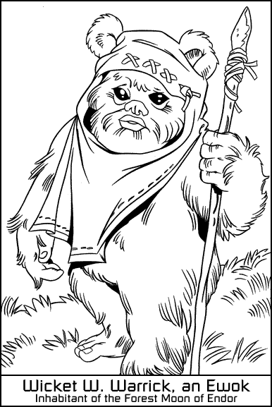 Coloriage Dessin Starwars Ewok Wikket - Star wars à imprimer