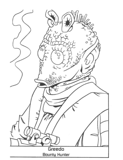 Coloriage Dessin Starwars Greedo Bounty Hunter - Star wars à imprimer