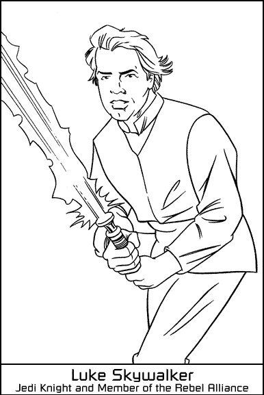 Coloriage Dessin Starwars Luke Skywalker - Star wars à imprimer