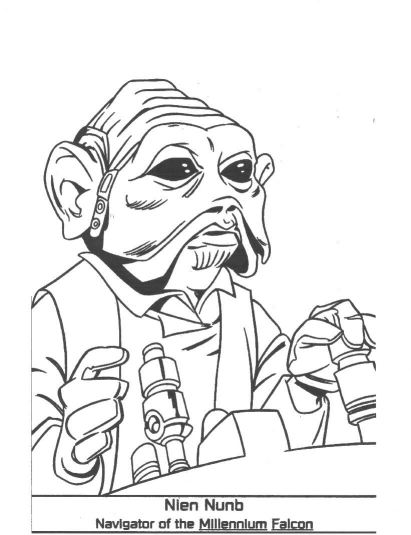 Coloriage Dessin Starwars Nien Nunb - Star wars à imprimer