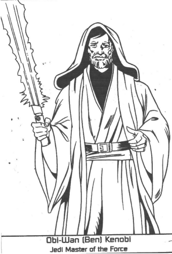 Coloriage Dessin Starwars Obi Wan Ben Kenobi - Star wars à imprimer