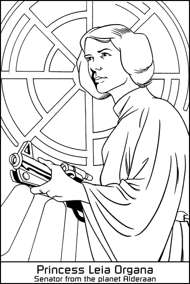 Coloriage Dessin Starwars Princesse Leia Organa - Star wars à imprimer