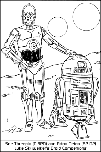 Coloriage Dessin Starwars R2d2 C3p0 - Star wars à imprimer