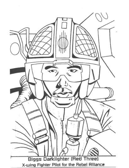 Coloriage Dessin Starwars Red Three - Star wars à imprimer
