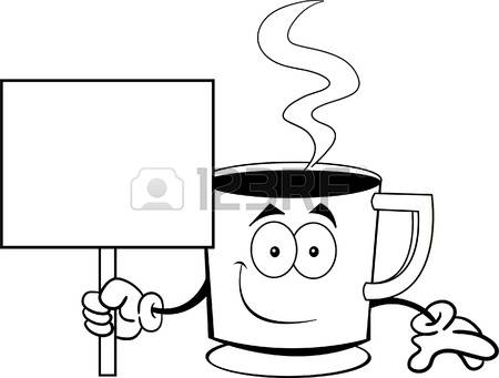 Coloriage Dessin Tasse A Café Humour Avec Pancarte - Café à imprimer
