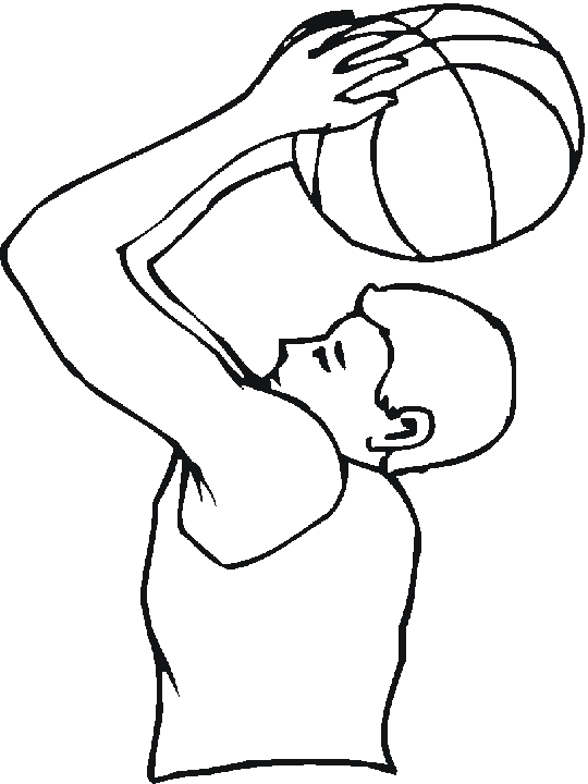Coloriage Dessin Tir De Lancer Franc - Basketball à imprimer