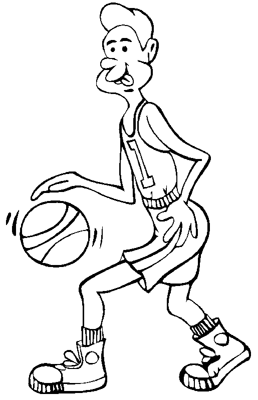 Coloriage Dessin Un Joueur De Basket Ball - Basketball à imprimer