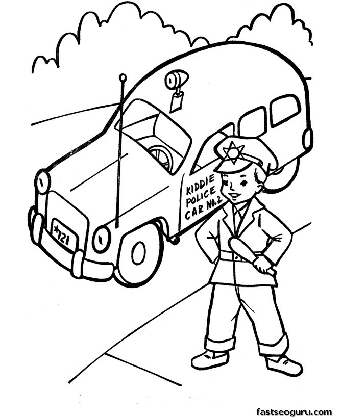 Coloriage Automobile sportive en mouvement - Enfants à imprimer