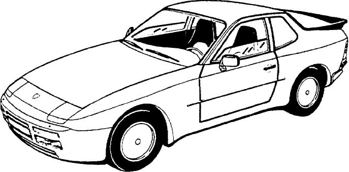 Coloriage Dessin Voiture Porsche - Voiture de course à imprimer