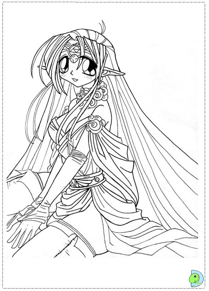 Coloriage Héros de Zelda brandissant son arme - Zelda à imprimer