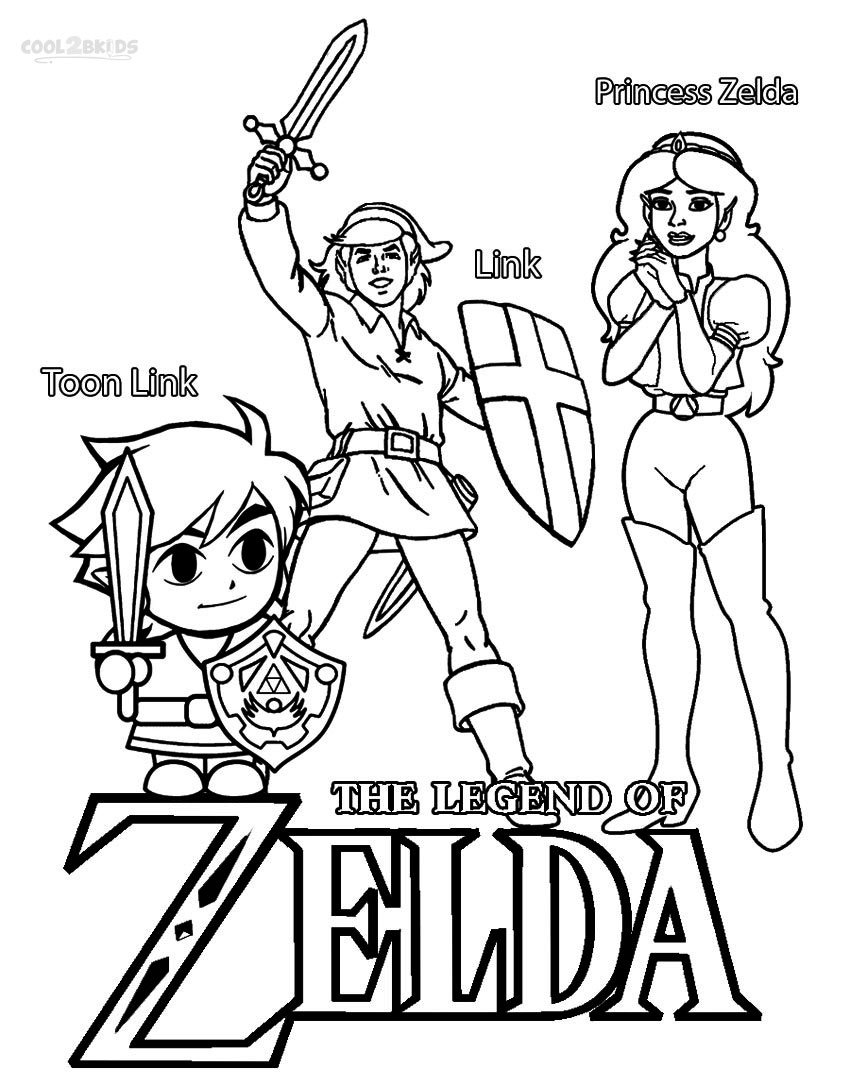 Coloriage Zelda princesse enchantée du royaume - Zelda à imprimer