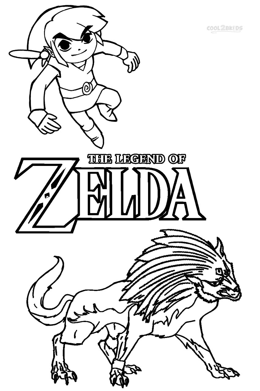 Coloriage Link à l'épée dans Zelda - Zelda à imprimer