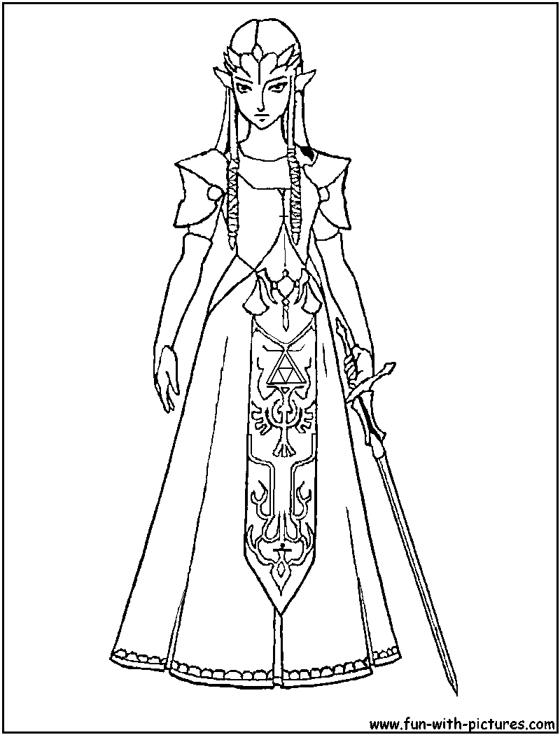 Coloriage Dessin Zelda 8 - Zelda à imprimer